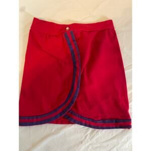 Girls Size 8 Red Stretch Navy Skirt Nautical EUC